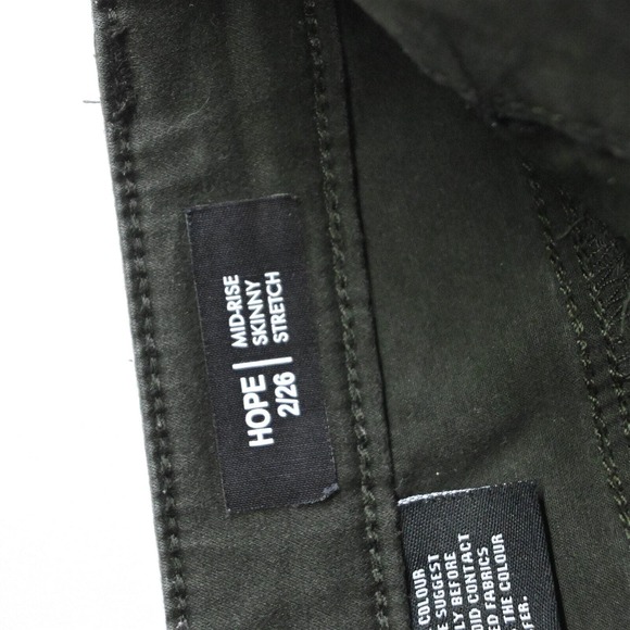 Buffalo David Bitton 2 / 26 Hope Mid Rise Skinny Dark Green Denim Womens Jeans - Picture 4 of 7